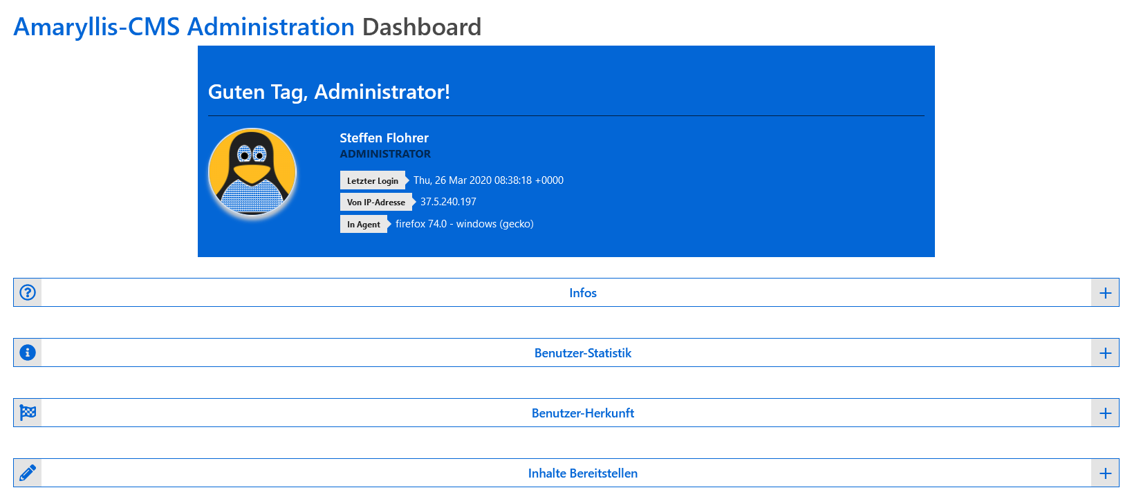 Administratives Control Panel 1