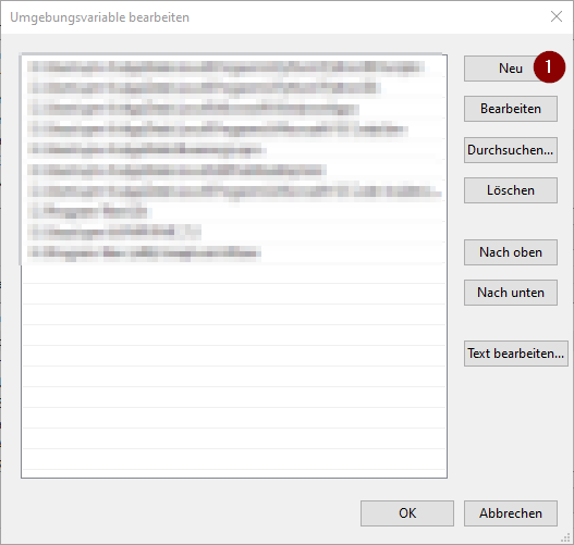 Benutzer Umgebungs-Variable erstellen
